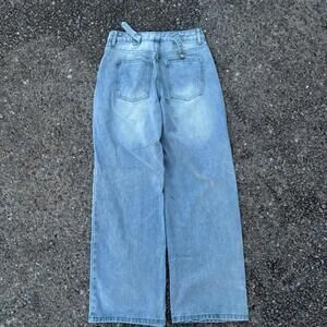 Fashion Nova light wash wide-leg denim jeans